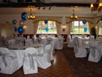 Pyewipe Inn, White Chair Cover Silver Organza Sash